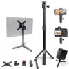 Picture of Kado Metal Portable Monitor Stand Tripod, 100x100mm 75x75mm Wall/Arm Mount Adapater Bracket Plate, 360° Ball Head and 1/4" Screw Compact for Phone, Tablet, Projector, Camera and Webcam