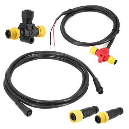 Picture of NMEA 2000 Starter Kit for Lowrance Simrad Garmin Device, Marine Grade NMEA 2K Backbone Cables Drop Cables Tees Terminators Replacement Part (Single Device)
