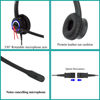 Picture of Office Phone Headset HD Voice for Aastra Avaya Allworx AltiGen Digium IPitomy Telephones, RJ9 & 3.5mm Adapter Cable (Binaural)