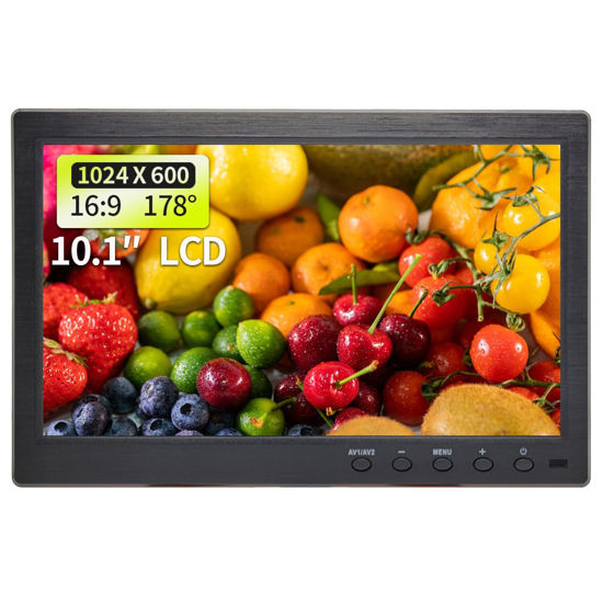 Picture of Qcvoruno 10.1 inch LCD Security Monitor & Displays, 1024 * 600 Resolution,BNC/AV Input, Built-in Dual Speakers Portable Monitor, Suitable for TV CCTV DVD CCD