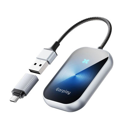 Picture of Qobayleo Wireless Carplay Adapter, Converts Wired to Wireless Carplay Dongle Compatible with iPhone and Android,Plug & Play Carplay Fit for Cars from 2017