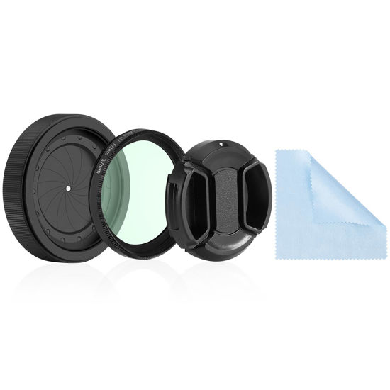 Picture of Adjustable Iris Aperture Diaphragm M30 to M37 Iris Aperture Diaphragm Adapter Optical Diaphragm 1.5-26mm Lens Module Adapter Ring PVS-14 PSV14 Optics (Protective Cover Cleaning Cloth Set)