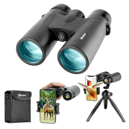 Picture of Adorrgon 12x42 HD Binoculars for Adults High Powered with Phone Adapter, Tripod and Tripod Adapter - Large View Binoculars with Clear Low Light Vision - Binoculars for Bird Watching Cruise Travel