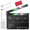 Picture of Temery Acrylic Film Clapper Board -12 x 10in Film Slate Clapperboard Movie Theater Decor Clapboard with a Magnetic Blackboard Eraser, Two Custom Pens, Cleaning Cloth and Hexagonal Wrench