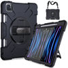 Picture of SUPFIVES Case for iPad Pro 11 inch (2022/2021/2020), Upgraded Military Grade Shockproof Protector Silicone iPad Pro 11 4th Gen Cover Pencil Holder+ Handle+ Shoulder Strap+ Rotating Kickstand, Black