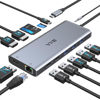 Picture of USB C Laptop Docking Station Dual Monitor HDMI for Dell/HP/Lenovo Laptop USB C Hub Multiport Adapter Dongle Dock,USB C to 2 HDMI+DisplayPort DP+Ethernet+100W USB C Power Charging Port+5USB+SD/TF