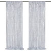 Picture of Silver Sequin Backdrop 2 Panels 2FTx8FT Christmas Party Backdrop Curtains Glitter Photo Background for Wedding Baby Shower Stage Decorations