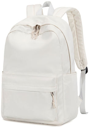 Picture of School Backpack for Teen Girls Women Laptop Backpack College Bookbags Middle School Travel Work Commuter Back Pack(Solid Beige)