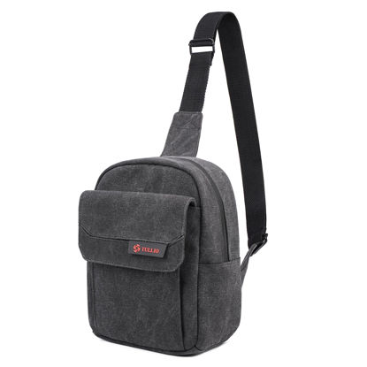 Picture of Tullio Small Camera Bag Crossbody Canvas Sling Bag Purse Waterproof Dslr Bag Compatible with Nikon Sony for Men and Women
