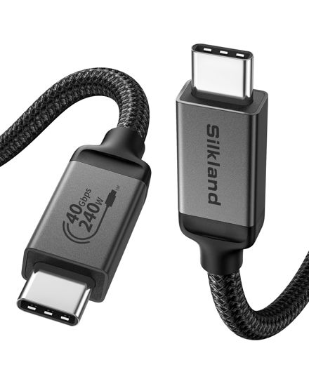Picture of Silkland USB 4 Cable for Thunderbolt 4 Cable 6.6FT 40Gbps 240W, 8K@60Hz 5K@60Hz 4K@120Hz, PD 3.1 Fast Charging Compatible with Thunderbolt 4/3, iPhone 15, Vision Pro, MacBook Pro, Docking SSD Monitor