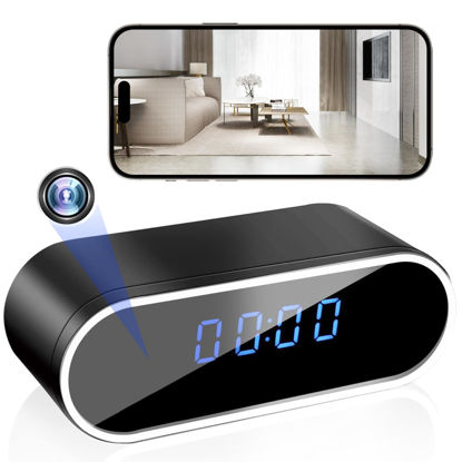 Picture of NJINALW Hidden Camera Clock, WiFi Spy Camera HD 1080P Wireless Mini Camera with Night Vision, Motion Detection, and Remote Viewing, Nanny Cam for Home/Indoor Security