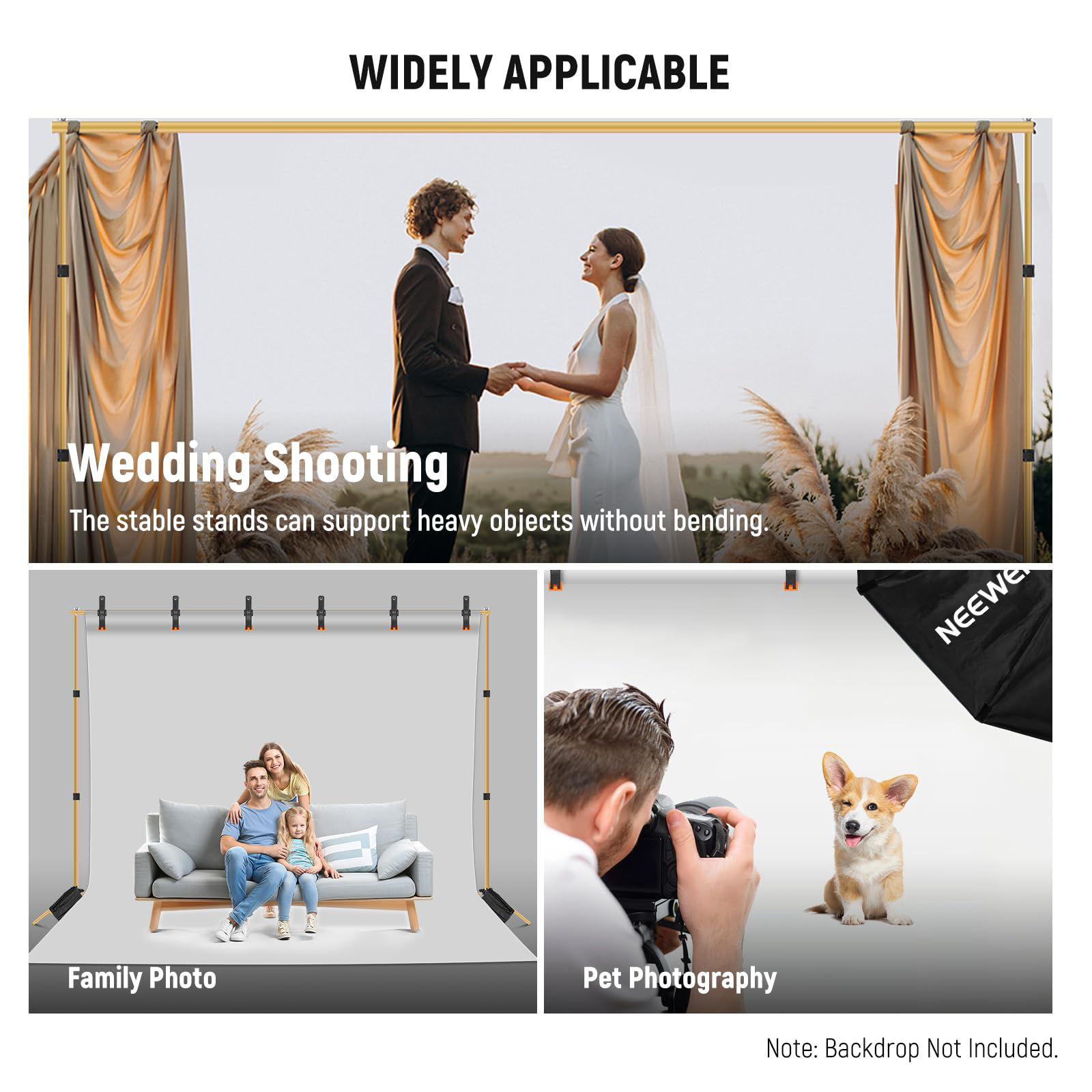 GetUSCart- Neewer Backdrop Stand 10ft x 7ft, Adjustable Photo Studio ...