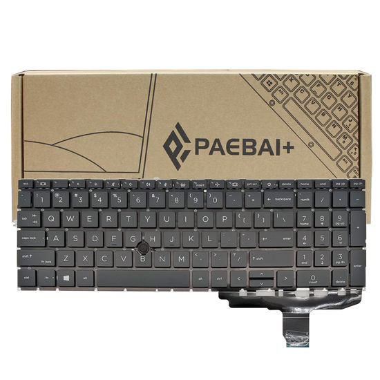 Picture of PAEBAI+ Replacement Laptop Keyboard Backlight for HP Elitebook 755 G7 850 G7 855 G7 850 G8 855 G8, Zbook Firefly 15 G7 Zbook Firefly 15 G8 US Layout with Pointer