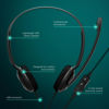 Picture of EPOS Consumer Audio Sennheiser PC 8 USB - Stereo USB Headset for PC and MAC with In-line Volume and Mute Control, Black, Small