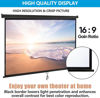 Picture of Saicool Projector Screen 100 Inch 16:9 HD Portable Manual Pull Down Projector Screen,Wall Ceiling Mounted Retractable Widescreen for Home Theater Cinema Office Movie TV Game,Black