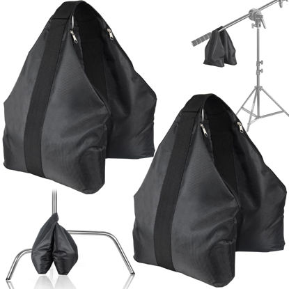 Picture of NVAAV 120LB Large Sandbags for Photography Set of 2, Heavy-Duty 1680D Oxford, Zipper Closure with Nylon Handle, Video Film Props Weight Sandbag for Backdrop Stand, Light Brackets, Tripods, Boom Arms
