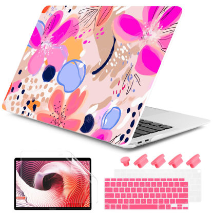 Picture of DONGKE Compatible with MacBook Air 13 inch Case 2021 2020 2019 2018 Release A2337 M1 A2179 A1932 with Retina Display & Touch ID, Plastic Hard Shell & Keyboard Cover - Floral Artistic