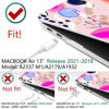 Picture of DONGKE Compatible with MacBook Air 13 inch Case 2021 2020 2019 2018 Release A2337 M1 A2179 A1932 with Retina Display & Touch ID, Plastic Hard Shell & Keyboard Cover - Floral Artistic