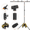 Picture of 8x5ft T-Shape Backdrop Stand, Adjustable Background Support Stand Kit, Portable Photo Banner Holder with 6 Spring Clamps, Sandbag, Carry Bag for Party, Wedding, Photography and Decoration