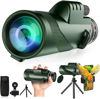 Picture of 80x100 Monocular-Telescope High Powered Monocular for Adults Monocular for Smartphone Adapter Monocular Telescope Hunting Wildlife Bird Watching Travel Camping Hiking Green