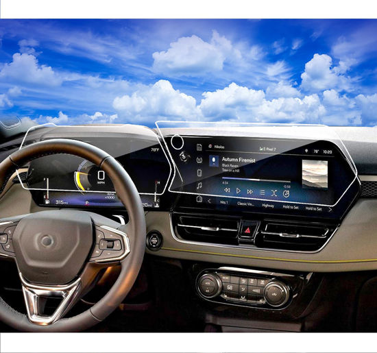 Picture of 2024 2025 Chevy Trax Screen Protector for 2024 Chevy Trax ACTIV 2RS Accessories 2024 Chevrolet Trax Chevy Trailblazer Screen Protector (11inch Navigation+8inch Dashboard) Tempered Glass Film 2pcs