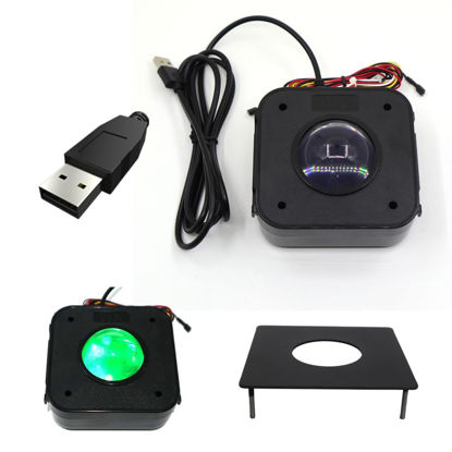 Picture of USB Arcade Game Trackball Mouse Illuminated LED Round 4.5cm USB Connector with Bracket Kit