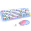 Picture of Wireless Keyboard and Mouse Combo, 2.4G Retro Typewriter Wireless Keyboard with Number Pad and Cute Ambidextrous Wireless Mouse for Computer Laptop