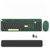 Picture of Wireless Computer Keyboards Mouse Combos, COVEVA Colorful Typewriter Retro Keyboard with Round Keycaps, USB Keyboard and Mouse Set 2.4GHz Full-Size Wireless Keyboard and Optical Mouse（Dark Green）