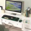Picture of Wireless Computer Keyboards Mouse Combos, COVEVA Colorful Typewriter Retro Keyboard with Round Keycaps, USB Keyboard and Mouse Set 2.4GHz Full-Size Wireless Keyboard and Optical Mouse（Dark Green）