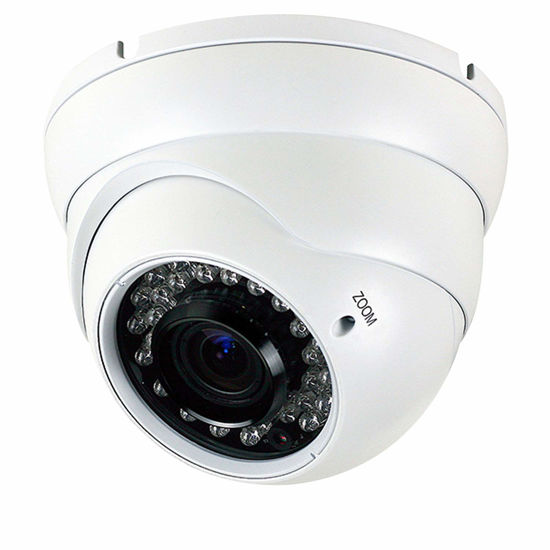 Picture of Analog CCTV Camera HD 1080P 4-in-1 (TVI/AHD/CVI/CVBS) Security Dome Camera Outdoor, 2.8mm-12mm Manual Focus/Zoom Varifocal Lens, Weatherproof Metal Housing 36 IR-LEDs Day & Night Monitoring (White)