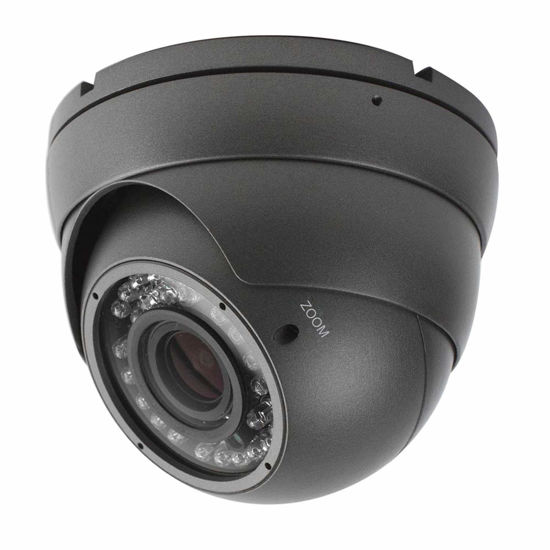Picture of Analog CCTV Camera HD 1080P 4-in-1 (TVI/AHD/CVI/CVBS) Security Dome Camera Outdoor, 2.8mm-12mm Manual Focus/Zoom Varifocal Lens, Weatherproof Metal Housing 36 IR-LEDs Day & Night Monitoring (Grey)