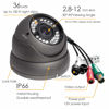 Picture of Analog CCTV Camera HD 1080P 4-in-1 (TVI/AHD/CVI/CVBS) Security Dome Camera Outdoor, 2.8mm-12mm Manual Focus/Zoom Varifocal Lens, Weatherproof Metal Housing 36 IR-LEDs Day & Night Monitoring (Grey)