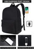 Picture of SUPACOOL Lightweight Casual Travel Backpack with USB Charging Port for Men and Women, Laptop Backpack for College School boys and girls, Bookbag, High School Backpack for Teens (Full Black)
