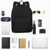 Picture of SUPACOOL Lightweight Casual Travel Backpack with USB Charging Port for Men and Women, Laptop Backpack for College School boys and girls, Bookbag, High School Backpack for Teens (Full Black)