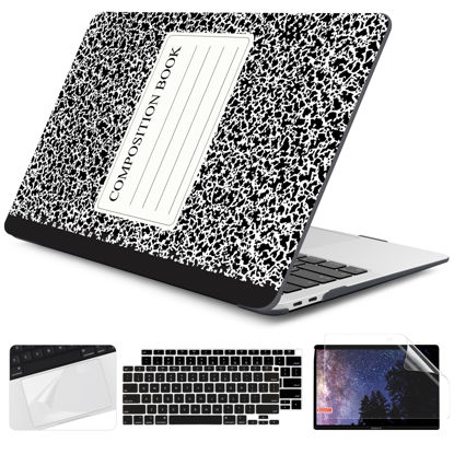 Picture of DONGKE Compatible with MacBook Air 13 inch Case 2021 2020 2019 2018 Release A2337 M1 A2179 A1932 with Retina Display & Touch ID, Plastic Hard Shell & Keyboard Cover - Composition Book