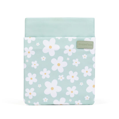 Picture of StickieTech Kindle Sleeve Pouch | Water-Resistant Material | Compatible with Kindle Basic 6" & Kindle Paperwhite 6.8" | Padded Case with 2 Hidden Zippered Pockets (Sage Daisies)