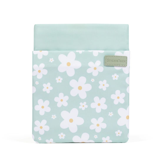 Picture of StickieTech Kindle Sleeve Pouch | Water-Resistant Material | Compatible with Kindle Basic 6" & Kindle Paperwhite 6.8" | Padded Case with 2 Hidden Zippered Pockets (Sage Daisies)