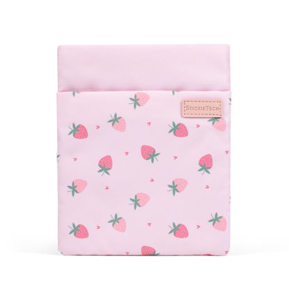 Picture of StickieTech Kindle Sleeve Pouch | Water-Resistant Material | Compatible with Kindle Basic 6" & Kindle Paperwhite 6.8" | Padded Case with 2 Hidden Zippered Pockets (Strawberry Fields)