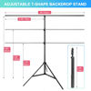 Picture of JEBUTU 5X6.5ft White Screen Backdrop with Stand Kit, White Screen with T-Shape Background Support Stand, Portable White Screen Stand Kit with Carrying Bag & 5 Spring Clamps for Video, Streaming