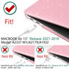 Picture of DONGKE for MacBook Air 13 inch Case 2021-2018 Release A2337 M1 A2179 A1932, Bling Plastic Hard Shell Case & Keyboard Cover Only Compatible with MacBook Air 13 inch Retina Fits Touch ID, Sparkly Pink