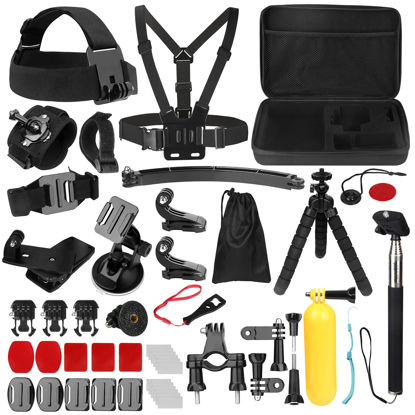 Picture of Action Cameras Accessory Kit, Bonvvie 50-in-1 Sports Camera Accessory Kit Compatible with Hero 12/11/10/9/8/7 Black, Max/Fusion, Insta360 Osmo Action SJCAM SJ6000 SJ5000 Campark REMALI