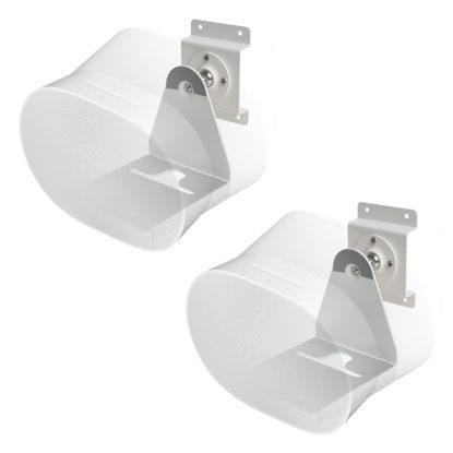 Picture of shinar Metal Wall Mount Compatible with Sonos Era 300 Swivels up to 360° / Tilts -70° / +70° Rotation Without Adjusting Screws Max. 12 kg (2-Pack, White)