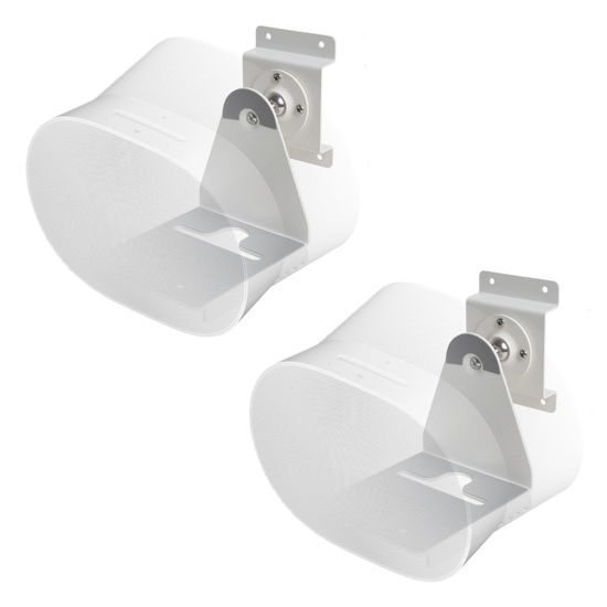 Picture of shinar Metal Wall Mount Compatible with Sonos Era 300 Swivels up to 360° / Tilts -70° / +70° Rotation Without Adjusting Screws Max. 12 kg (2-Pack, White)