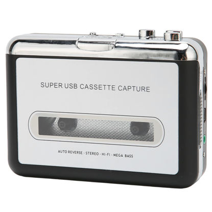 Picture of SYH&AQYE Portable Cassette Player, Lightweight Cassette Tape to MP3 CD Converter with HiFi Lossless Sound, USB Cassette Tape Player with Auto Reverse Sound Music for Laptops Computer