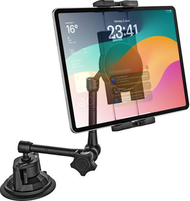 Picture of GDZN Dashboard Tablet Mount for Truck, [Flexible Metal Arm] Heavy Duty Suction Cup Car Tablet Holder, Dash Windshield Semi Truck/Van/SUV Tablet Stand for 4-12.9" Tablet iPad Pro,Galaxy Tabs, Phone