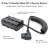Picture of KOCACKOO D-Tap Ptap to Double-Sided NP-F550/970/570/770 Dummy Battery Power Adapter for Synchronous Fixed and Power Supply for Monitor and Wireless Video Transmission.