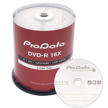 Picture of PioData DVD-R 4.7GB 16X Logo Top Blank Media - 100 Disc Cake Box Spindle