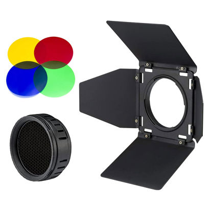 Picture of Godox BD-10 Barndoor Accessories Kit with Honeycomb Grid and 4 Color Filters for Godox AD300Pro Outdoor Flash