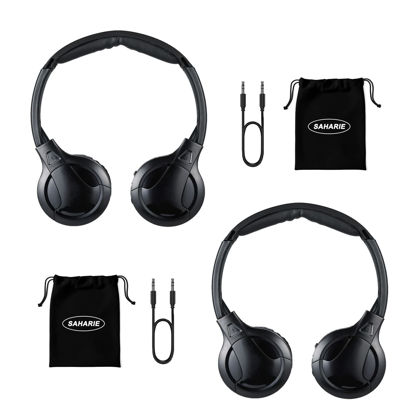 Picture of SAHARIE IR Headphones for Car DVD,Universal Infrared Headphones,2 Channel Car Headphones Wireless for Honda Odyssey Rear Entertainment System(2 Pack)
