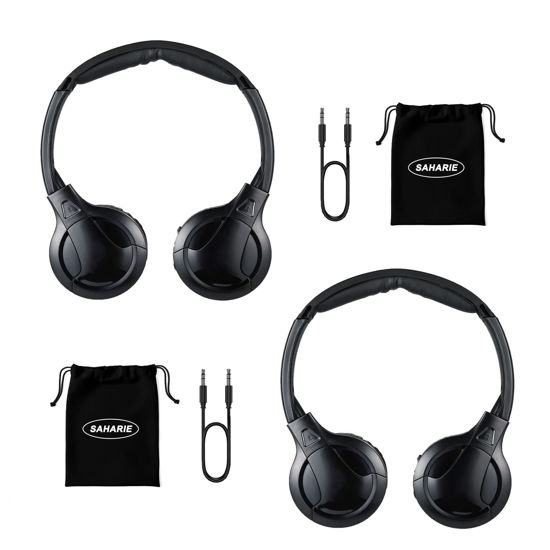 Picture of SAHARIE IR Headphones for Car DVD,Universal Infrared Headphones,2 Channel Car Headphones Wireless for Honda Odyssey Rear Entertainment System(2 Pack)